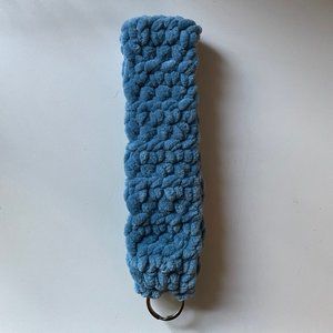 Handmade Blue Crochet Keychain Wristlet - Soft and Stylish